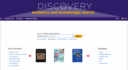 Screen shot of discovery website
