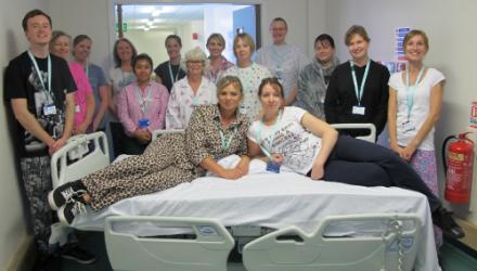 Physio staff wear pyjamas to support campaign aimed at getting patients dressed and moving