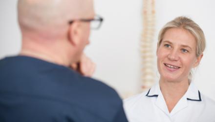 Physiotherapist working in GP surgery