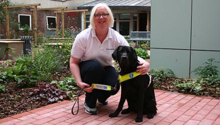 Physio with guide dog
