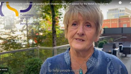 Ruth Crowder - Physio23 keynote speaker in Wales - still from video