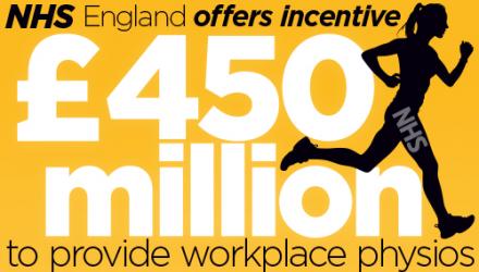 NHS England offers trusts £450m incentive to provide workplace physio for staff