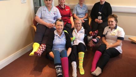 Physos wear odd socks to raise awareness of lymphoedema in Northern Ireland