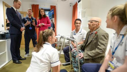 William and Kate visit Coventry physios