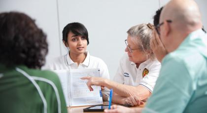 multi-professional discussion led by physiotherapists