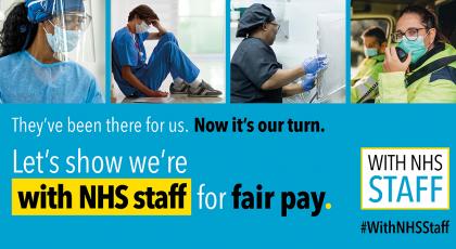 Poster for WithNHSStaff campaign for a fair pay rise