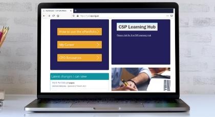 a screen showing CSP's learning hub