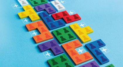 Image of a selection of different colour shapes and sizes to demonstrate shaping the profession