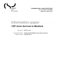 Download our guide to CSP union services to members
