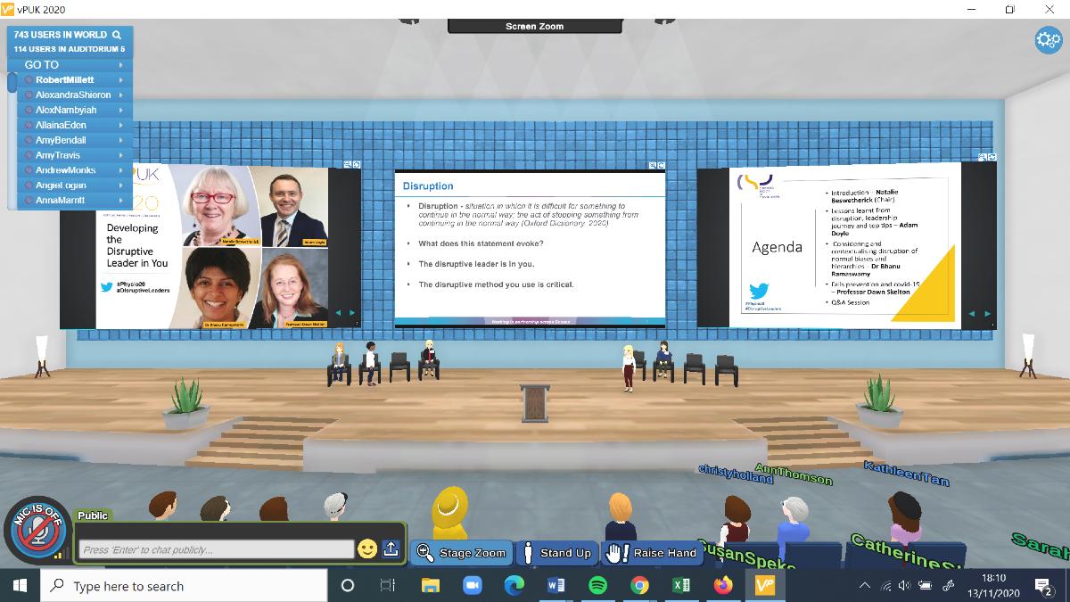 Screenshot of a presentation session from vPUK 2020