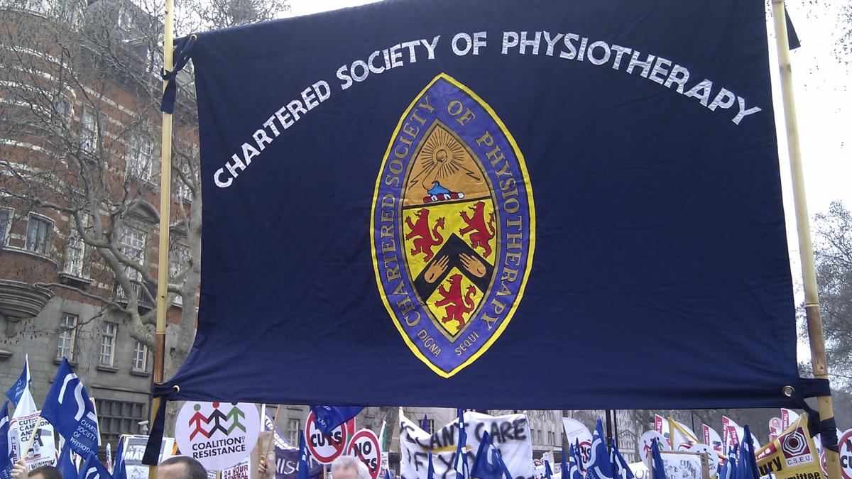 CSP banner at march.  Attribution: Rathfelder, Creative Commons BY-SA 4.0, via Wikimedia Commons