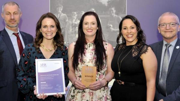 Lynsey Cunningham and colleagues with their award