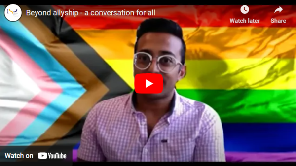 Youtube image of webinar: Beyond allyship - a conversation for all 