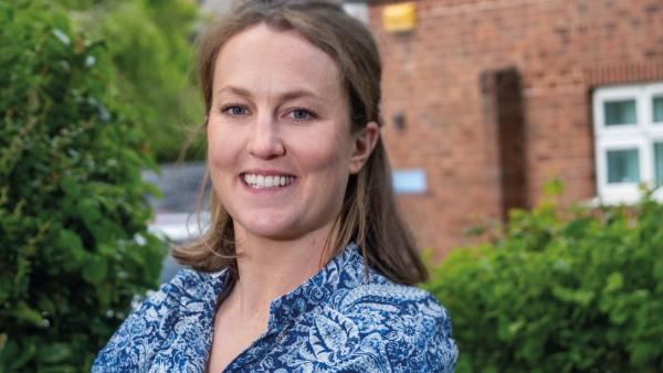 FLJun26 Pip Morrant outside Weaverham Clinic, Weaverham Northwich [Mike Poloway]
