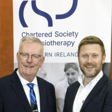 Copyright © Kevin Cooper Photoline NUJ: John Cowman, chief executive of the CSP, Mike Nesbitt MLA, Minister for Health, Professor Danny Kerr, Head of School of Health Sciences, Ulster University, Professor Michelle Tennyson, Chief Allied Health Professions Officer