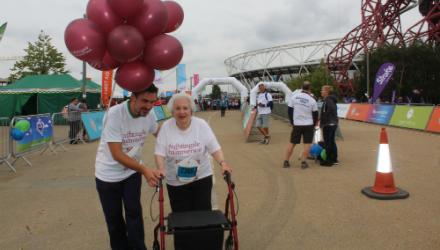 Octogenarian completes first 5km race thanks to long-term physio support