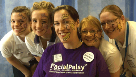 Physios paint faces to support facial palsy patients