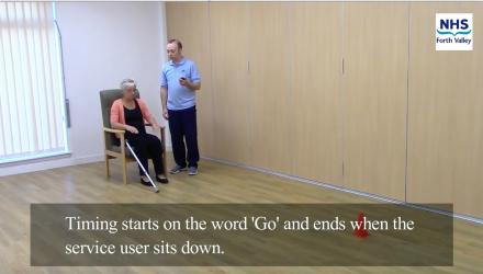 Timed up and go test, as featured in the video learning resource 