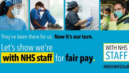 Poster for WithNHSStaff campaign for a fair pay rise