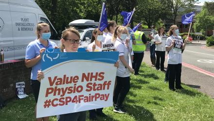 Demos across the country call for fair pay for NHS physios