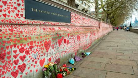 Wall of hearts Covid memorial