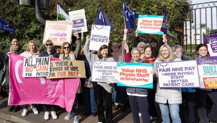 Physiotherapy staff on strike at Musgrave Park Hospital