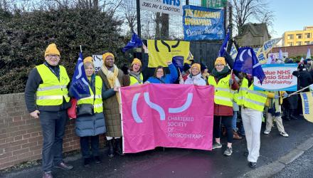 Physiotherapists in Northern Ireland taking part in the second strike over pay on 18th January 2024