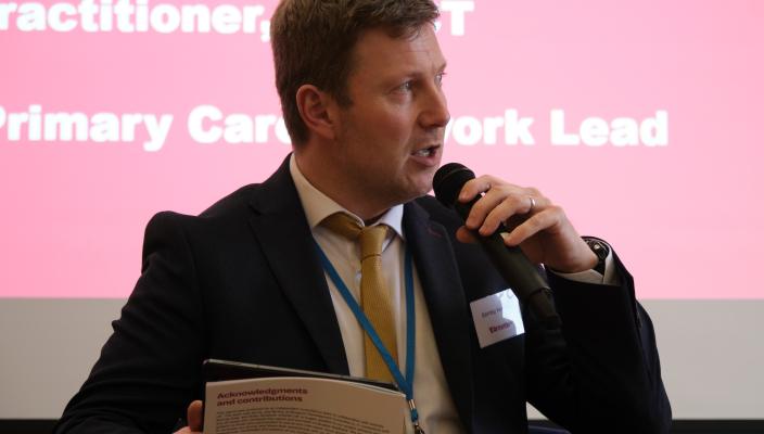 Northern Ireland CSP Board Chair Barney Kennedy at the report from Arthritis UK Northern Ireland report launch