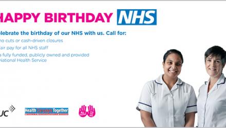 TUC NHS birthday card