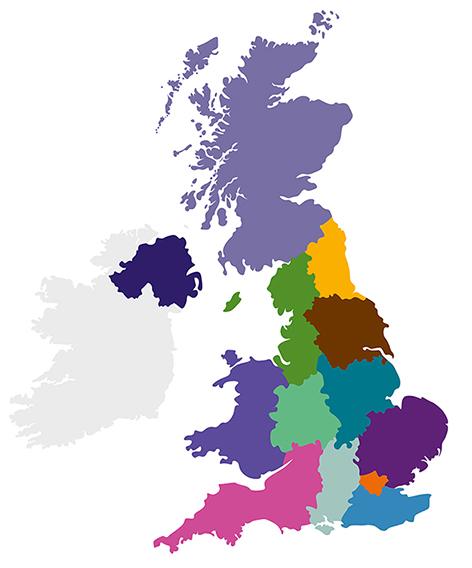 Small UK map with CSP regions