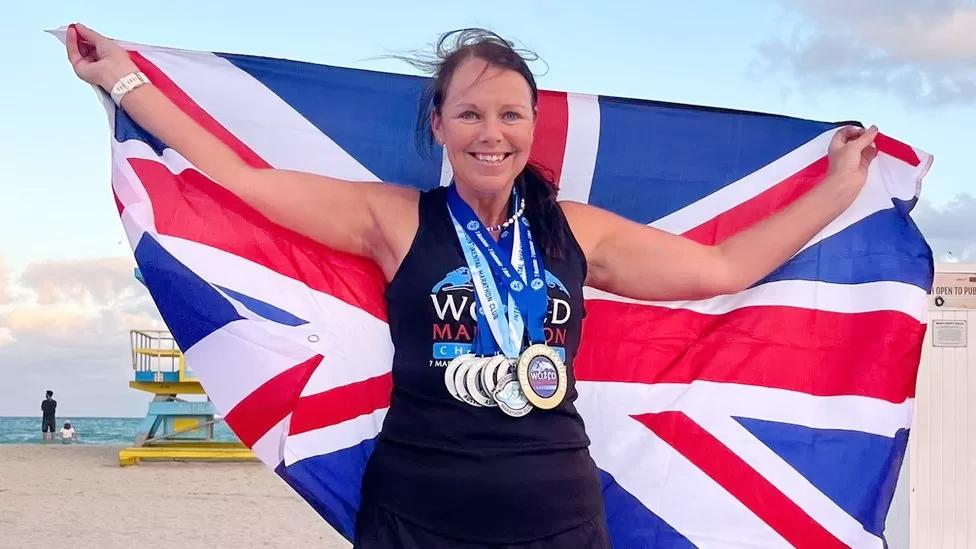 Sally Orange completed seven marathons on severn continents in seven days