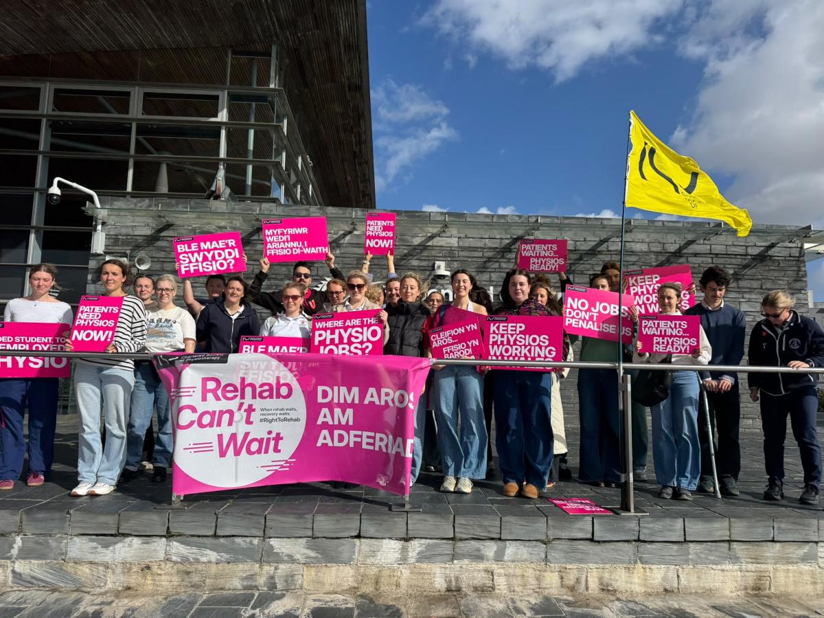 Physio graduates in Wales lobby the Senedd over crisis in healthcare roles